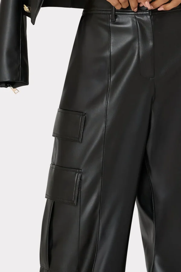 tobias_vegan_leather_carg_2-1.webp Matching Sets-MILLY Tobias Vegan Leather Cargo Pants Black