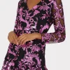 Pink Dresses-MILLY Tove Tassel Paisley Sequins Dress Pink Multi