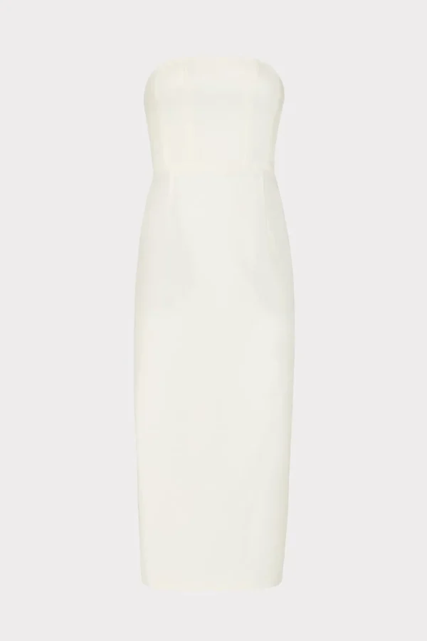 White Dresses-MILLY Traci Cady Dress Ecru