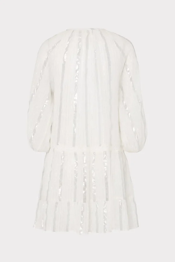 Cover-Ups-MILLY Valentine Lurex Stripe Coverup Dress White