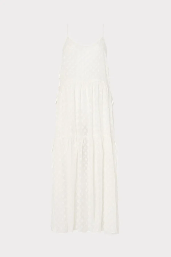 Jumpsuits & Rompers-MILLY Valeria Diamond Jacquard Coverup Dress White/Gold