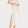 Jumpsuits & Rompers-MILLY Valeria Diamond Jacquard Coverup Dress White/Gold
