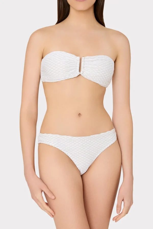 Bikinis-MILLY Verone Texture Waves Bandeau Top White