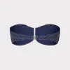 Bikinis-MILLY Verone Texture Waves Bandeau Top Navy