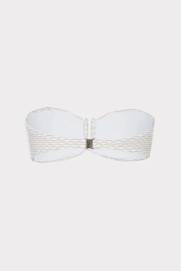 Bikinis-MILLY Verone Texture Waves Bandeau Top White