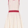 vertical_texture_fit_and__0-5.webp Day Dresses-MILLY Vertical Texture Fit And Flare Dress Ecru/Red