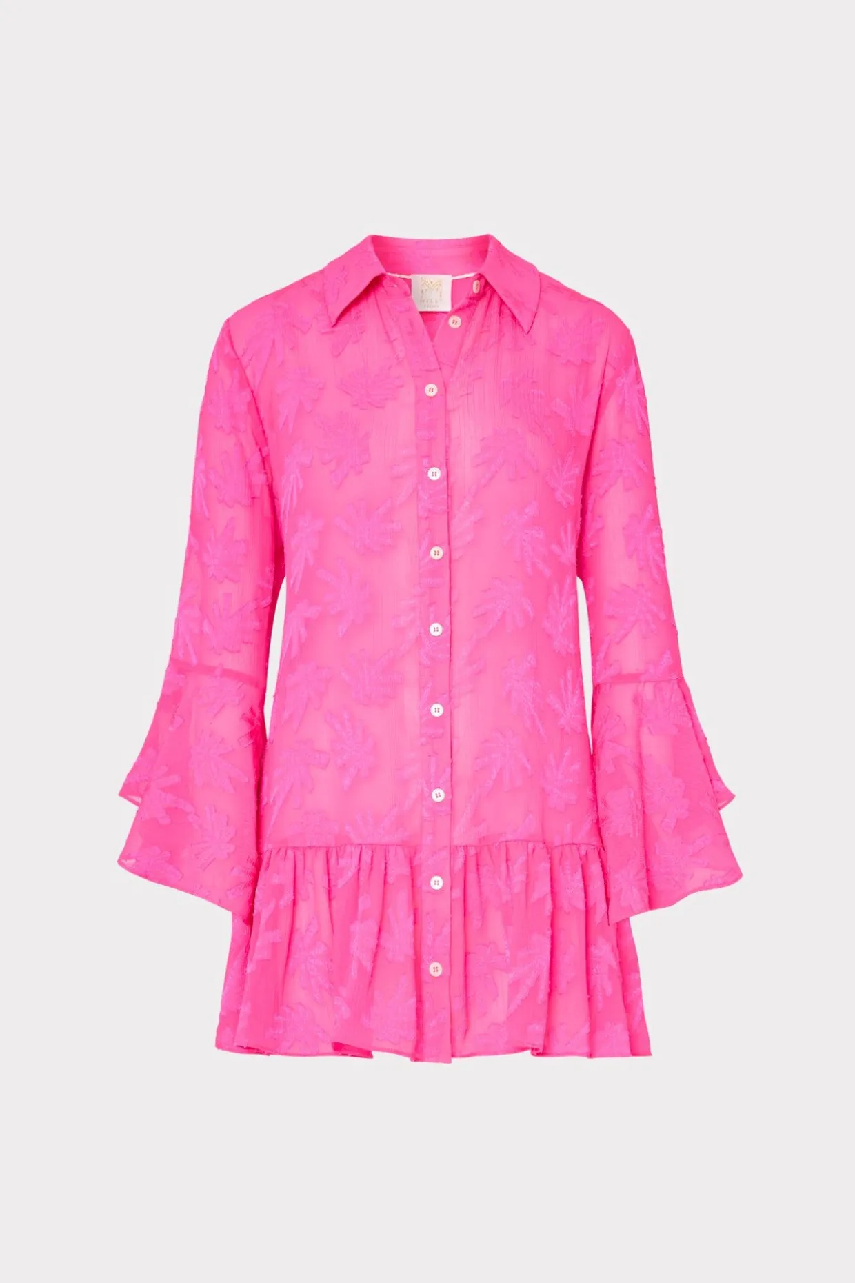 Cover-Ups-MILLY Vierra Burnout Coverup Dress Hot Pink
