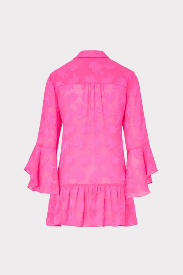 Cover-Ups-MILLY Vierra Burnout Coverup Dress Hot Pink