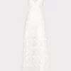 Jumpsuits & Rompers-MILLY Vivianne 3D Floral Cotton Eyelet Dress White