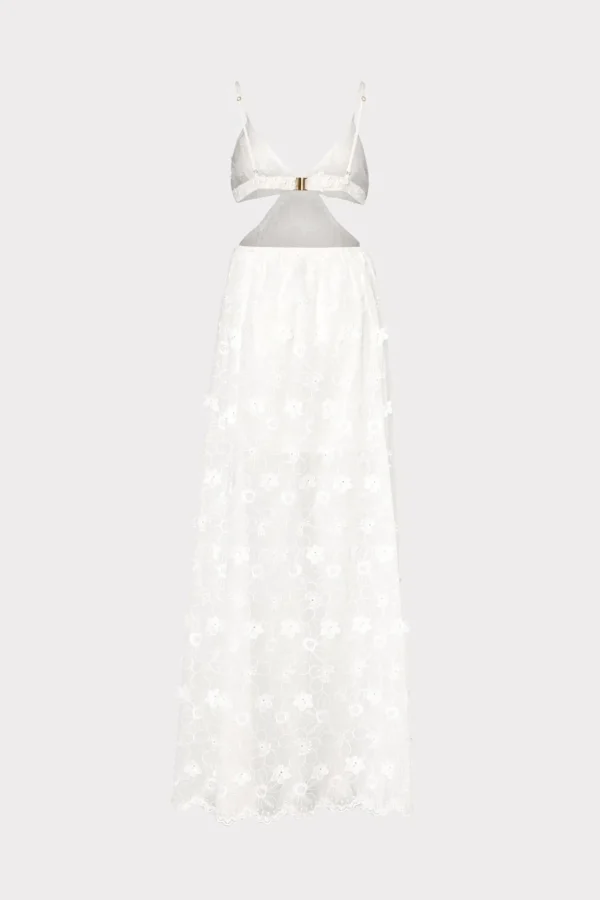 Cover-Ups-MILLY Vivianne 3D Floral Cotton Eyelet Dress White