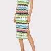 vneck_zig_zag_midi_dress_1.webp Jumpsuits & Rompers-MILLY V-Neck Zig Zag Midi Dress Yellow Multi