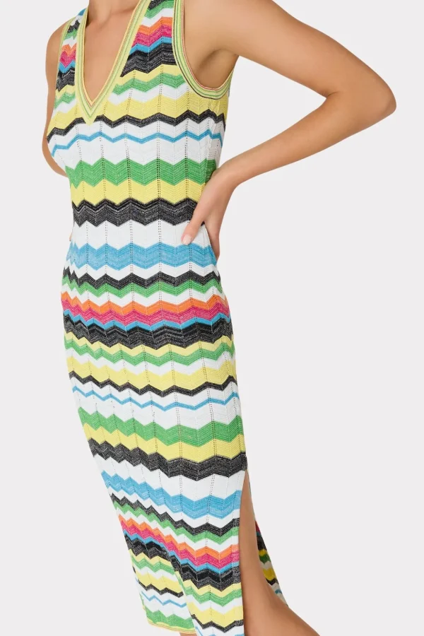 vneck_zig_zag_midi_dress_2-2.webp Sundresses-MILLY V-Neck Zig Zag Midi Dress Yellow Multi
