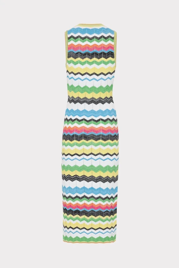 vneck_zig_zag_midi_dress_3-2.webp Sundresses-MILLY V-Neck Zig Zag Midi Dress Yellow Multi