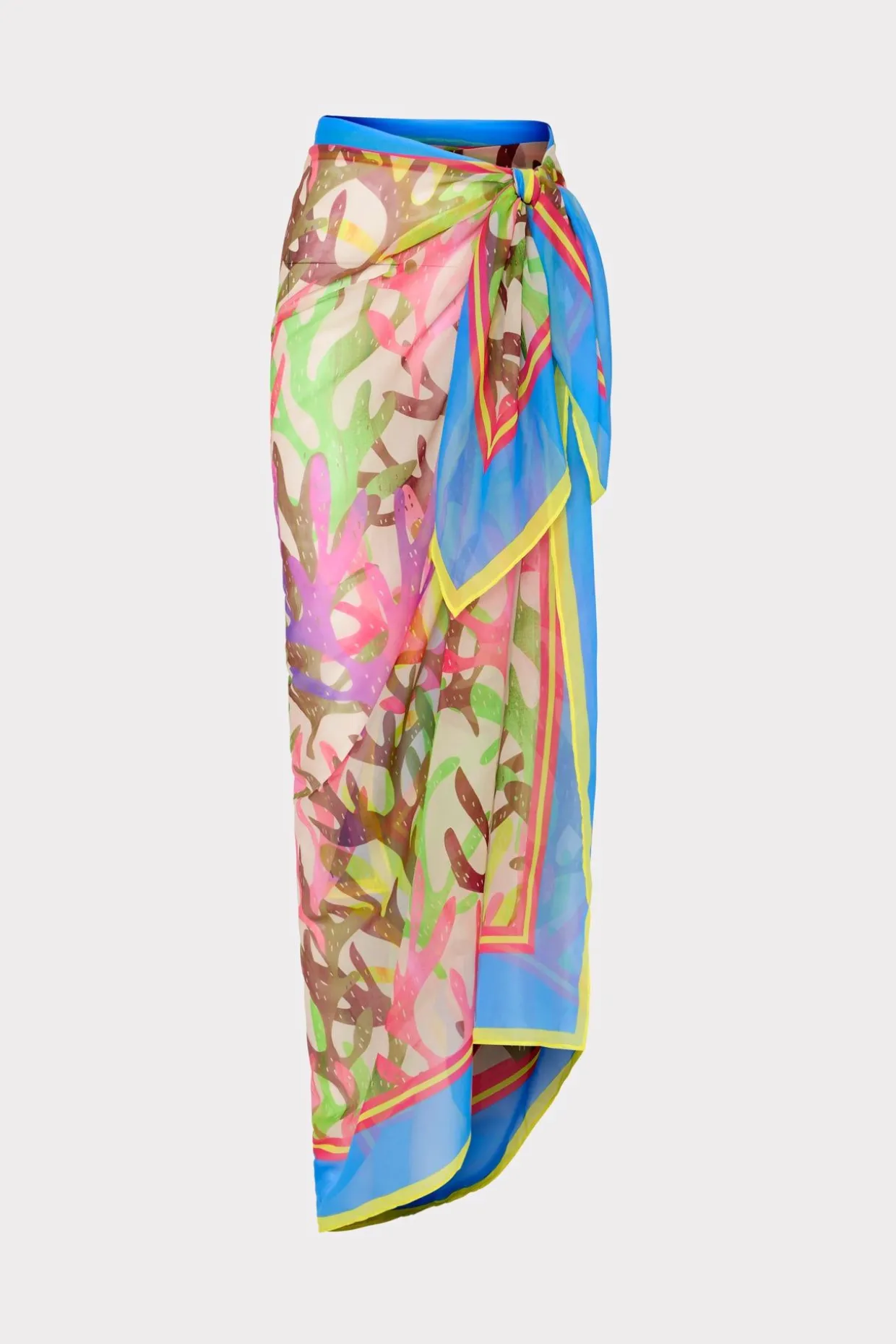 watercolor_caribbean_cora_0-1.webp Jumpsuits & Rompers-MILLY Watercolor Caribbean Coral Chiffon Sarong Green Multi