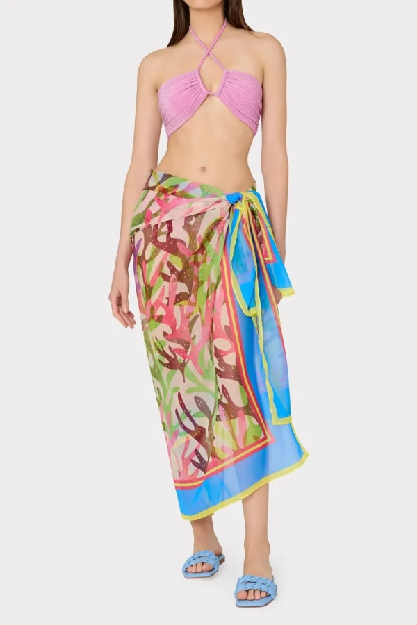 watercolor_caribbean_cora_1-1.webp Jumpsuits & Rompers-MILLY Watercolor Caribbean Coral Chiffon Sarong Green Multi