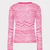 wave_jacquard_crewneck_pu_3-2.webp Tops-MILLY Wave Jacquard Crewneck Pullover Pink/Ecru