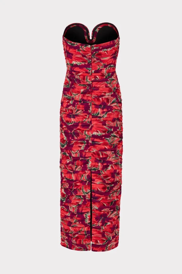 windmill_floral_chiffon_d_3-3.webp Cocktail Dresses-MILLY Windmill Floral Chiffon Dress Red Multi