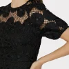 Mini Dresses-MILLY Yasmin Daisy Lace Dress Black