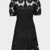 Mini Dresses-MILLY Yasmin Daisy Lace Dress Black
