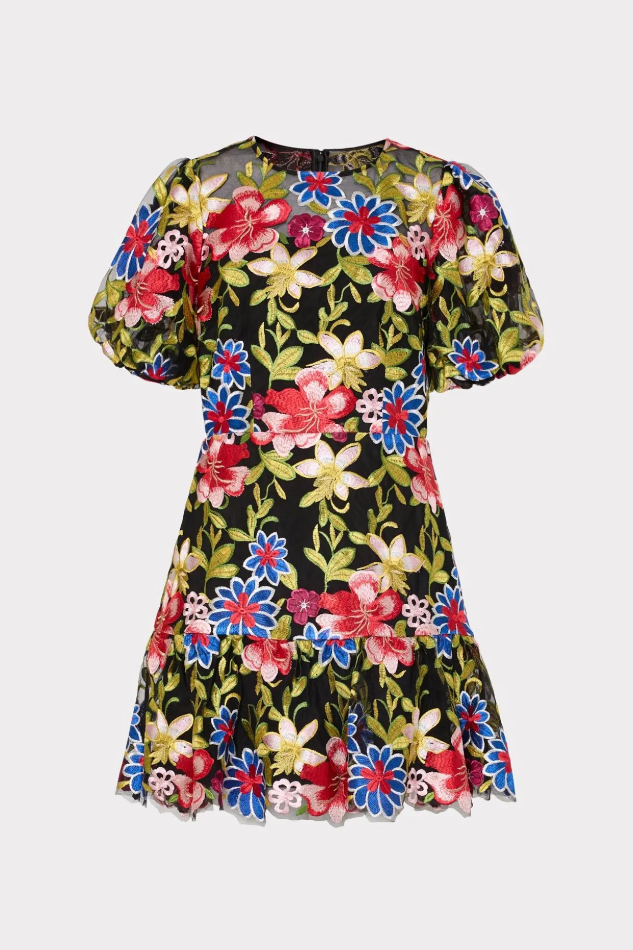 yasmin_floral_embroidery__0.webp Jumpsuits & Rompers-MILLY Yasmin Floral Embroidery Dress Red Multi