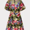 Jumpsuits & Rompers-MILLY Yasmin Floral Embroidery Dress Red Multi