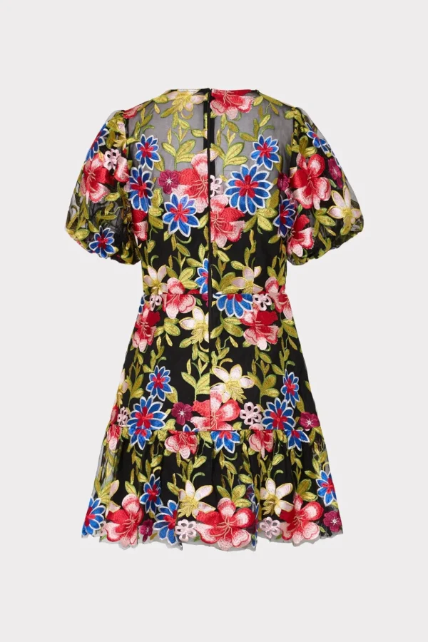 Jumpsuits & Rompers-MILLY Yasmin Floral Embroidery Dress Red Multi