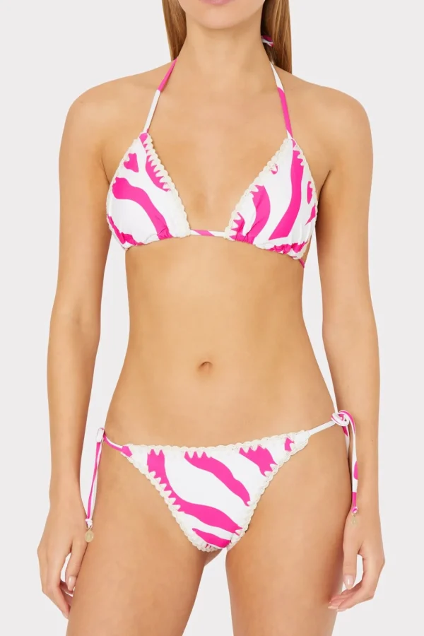 Jumpsuits & Rompers-MILLY Zebra Bikini Bottom Milly Pink/Ecru