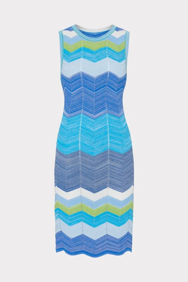 zig_zag_knit_mini_dress_0-4.webp Mini Dresses-MILLY Zig Zag Knit Mini Dress Blue Multi