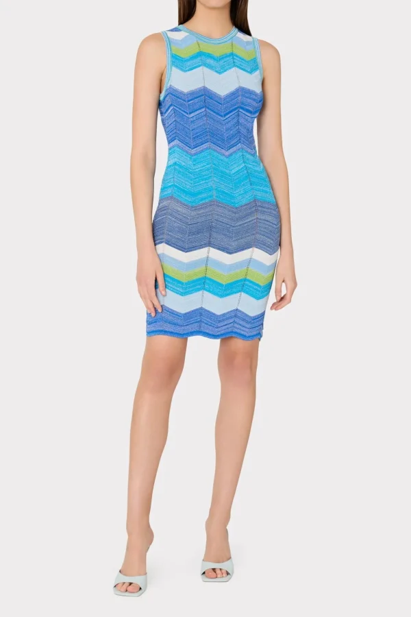 zig_zag_knit_mini_dress_1-4.webp Mini Dresses-MILLY Zig Zag Knit Mini Dress Blue Multi